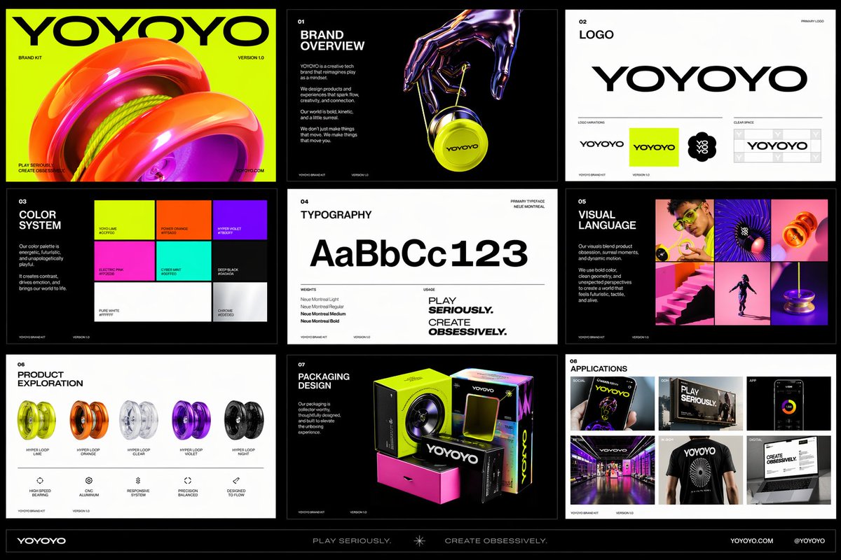 YOYOYO Brand Kit - Playful Futuristic Visual Identity for Creative Tech