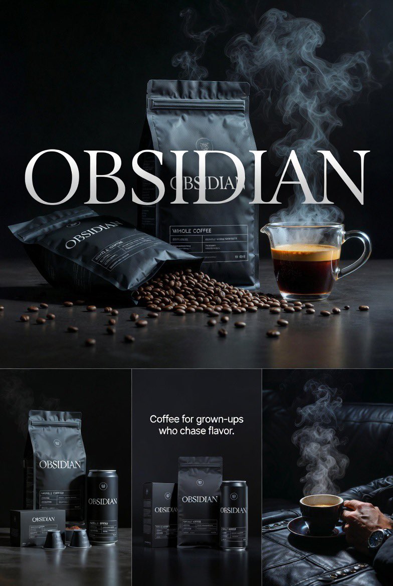 OBSIDIAN Kaffee Premium Editorial-Bilder - Dunkel filmisches Studio