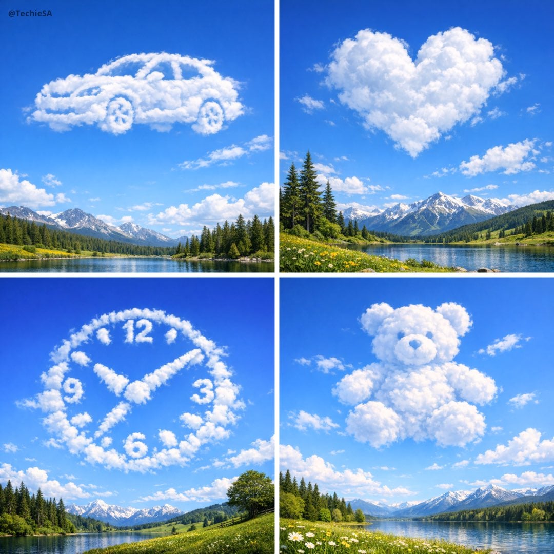 Ultra Realistische Tauben Wolken Silhouette am Lebendigen Blauen Himmel