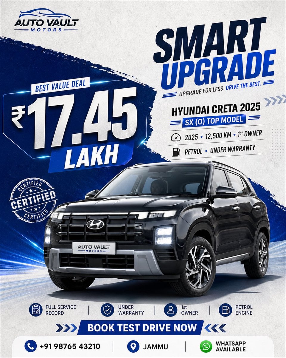 Hyundai Creta 2025 SX 12500km 1. Besitzer 17.45 Lakh Garantie