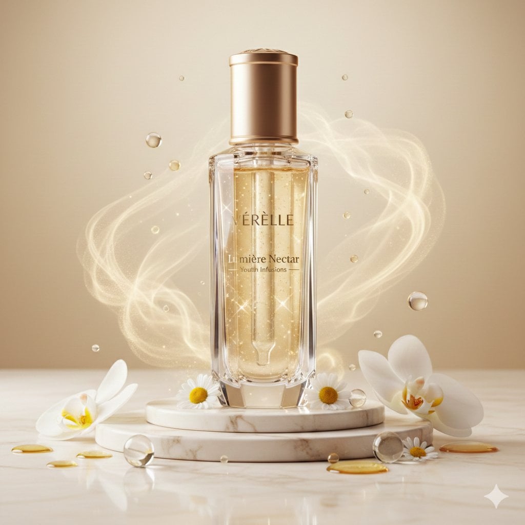 VÉRÉLLE Lumière Nectar Youth Infusions Kristal Şişe Lüks Cilt Bakımı Fotoğrafı